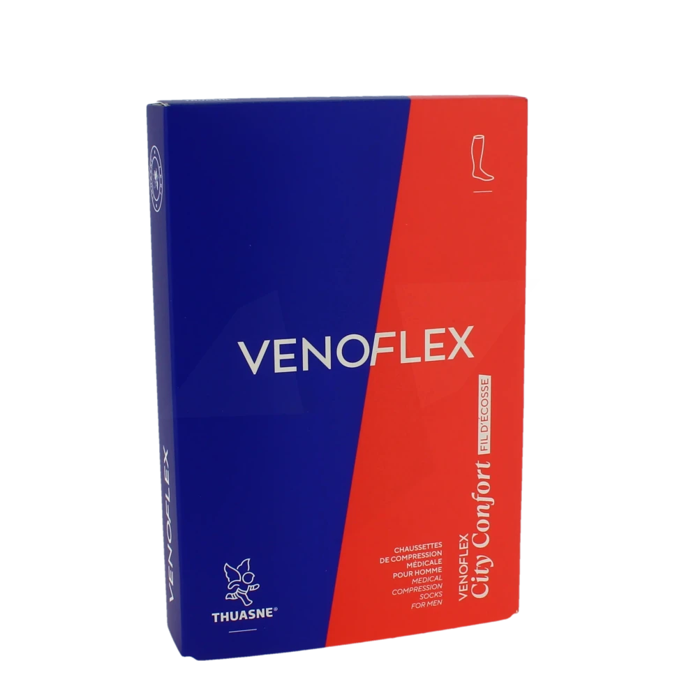 Venoflex City 2 Chaussette Fil D'écosse Confort Homme Pied Fermé Beige Dakar Taille 3n