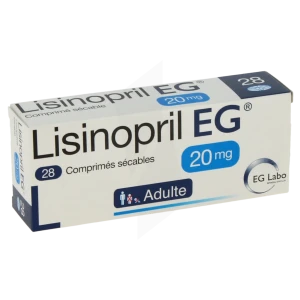Lisinopril Eg 20 Mg, Comprimé Sécable