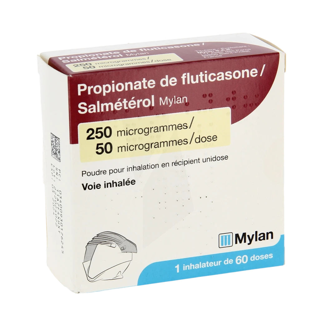 Propionate De Fluticasone/salmeterol Viatris 250 Microgrammes/50 Microgrammes/dose, Poudre Pour Inhalation En Récipient Unidose