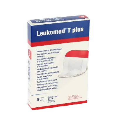 Leukomed T Plus Pansement Adhésif Stérile Avec Compresse Transparent 5x7,2cm B/5 à Miraumont