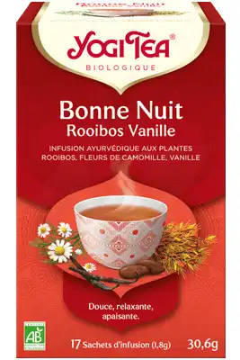 Yogi Tea Tisane Ayurvédique Bonne Nuit Rooibos Vanille Bio 17 Sachets/1,8g à LE-TOUVET