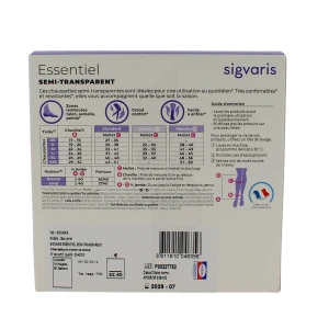 Sigvaris Essentiel Diaphane Semi-transparent Chaussette Classe 2 Femme Naturel Normal Xxl