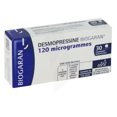 Desmopressine Biogaran 120 µg Cpr Subl Plq/30 à SAINT-PRIEST