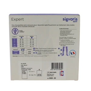Sigvaris Expert Chaussette Classe 3 Homme Noir Long Xl