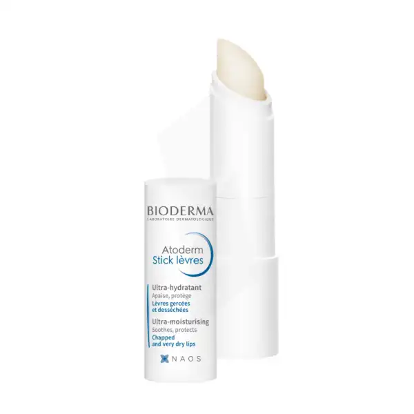 Bioderma Atoderm Stick Lèvres Baume à Lèvres Gercées Soin Hydratant Apaisant 4g