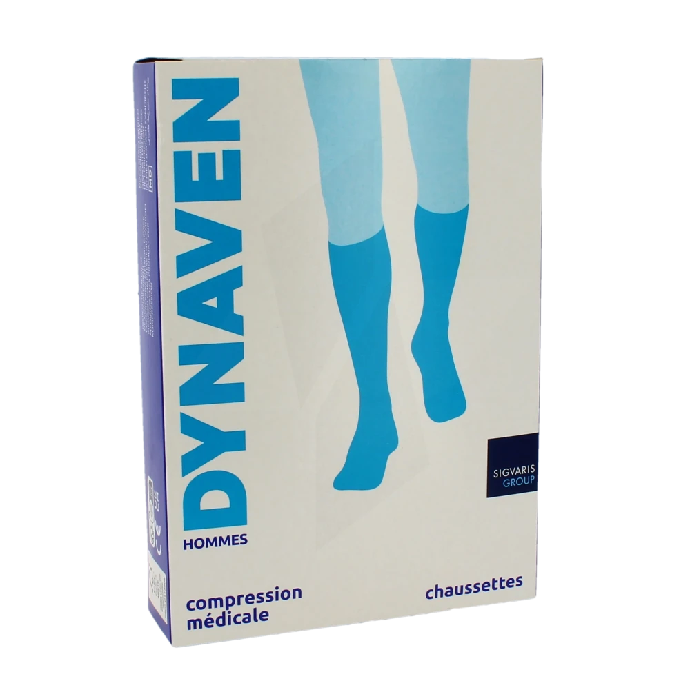 Sigvaris Dynaven Semi-opaque Fin Chaussette Classe 2 Homme Marine Long M