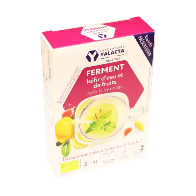 Yalacta Ferments pour kéfir d'eau et de fruits Bio 2 Sachets/4g
