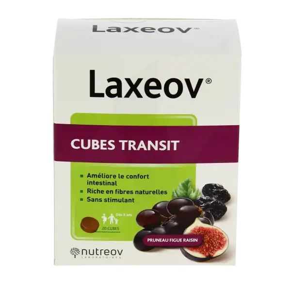Nutreov Laxeov Cube Pruneau Figue Raisin Régulation Transit B/20/10g
