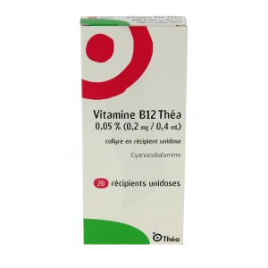 Vitamine B12 Thea 0,05 Pour Cent (0,2 Mg/0,4 Ml), Collyre En Récipient Unidose