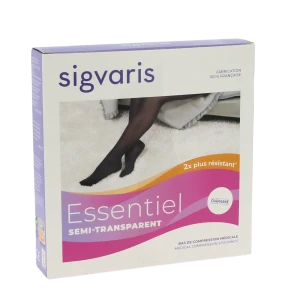 Sigvaris Essentiel Semi-transparent Bas Auto-fixants  Femme Classe 2 Noir X Large Normal