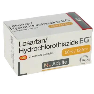 LOSARTAN/HYDROCHLOROTHIAZIDE EG 50 mg/12,5 mg, comprimé pelliculé