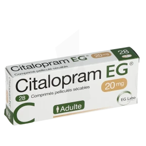 Citalopram Eg 20 Mg, Comprimé Pelliculé Sécable