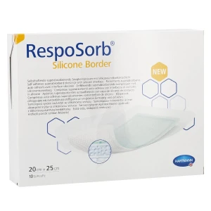 Resposorb® Silicone Border Pansement Hydrocellulaire Siliconé Adhésif 20 X 25 Cm - Boîte De 10