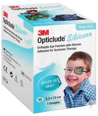 Opticlude Design Boy Pansement Orthoptique Silicone Midi 5,3x7cm à La Ricamarie