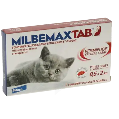 Milbemaxtab 4 Mg/10 Mg Comprimes Pellicules Pour Petits Chats Et Chatons, Comprimé Pelliculé à Saint-Pierre-des-Corps