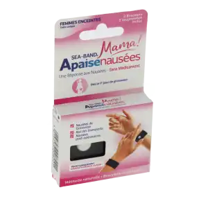 Sea-band Bracelet Anti-nausées Mama Noir à REIMS