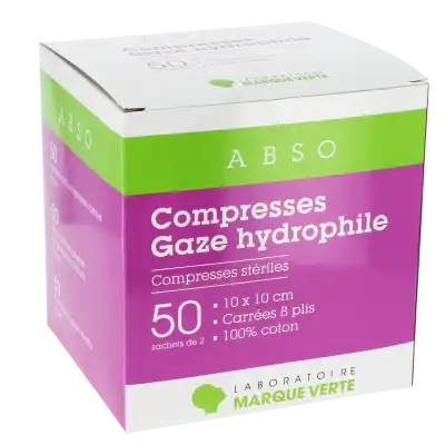 Marque Verte Abso Compresses Gaze 10x10 à CHAMPAGNOLE