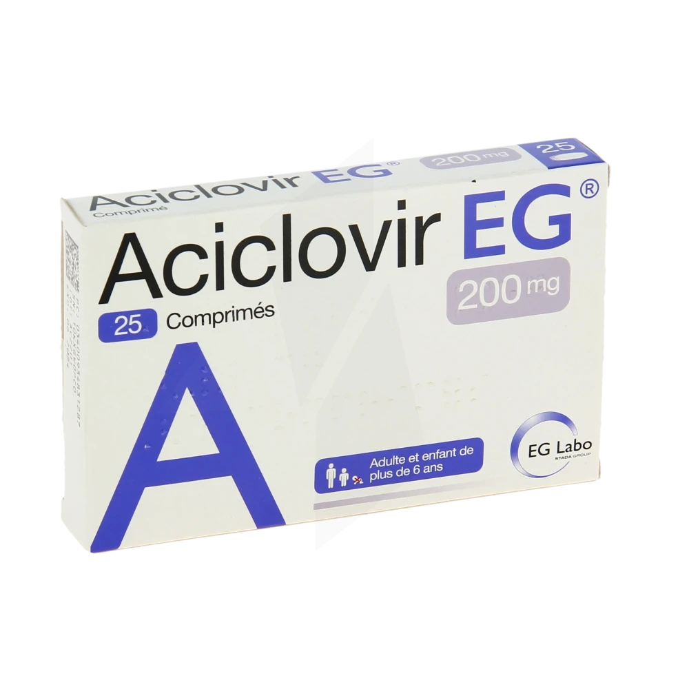 Aciclovir Eg 200 Mg, Comprimé