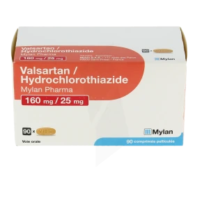 Valsartan/hydrochlorothiazide Viatris 160 Mg/25 Mg, Comprimé Pelliculé