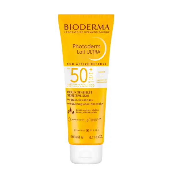 Bioderma Photoderm Lait Ultra Spf50+ Très Haute Protection Solaire Invisible 200ml
