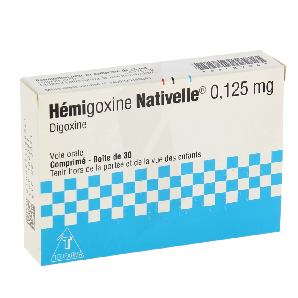 Hemigoxine Nativelle 0,125 Mg, Comprimé