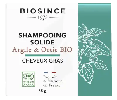 Biosince 1975 Shampooing Solide Argile Ortie Bio Cheveux Gras 55g à Paris