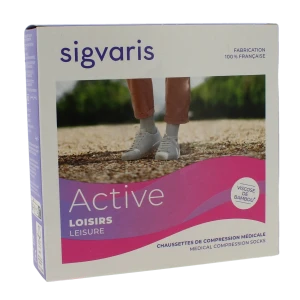 Sigvaris Active Loisirs Chaussette Classe 2 Femme Bleu Jean Long S