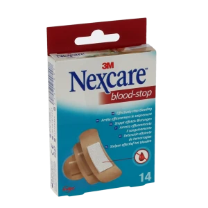 Nexcare Blood-stop Pansements Micro-aérés Avec Compresse Hémostatique Assortis B/14