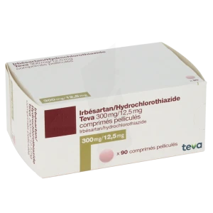 Irbesartan Hydrochlorothiazide Teva 300 Mg/12,5 Mg, Comprimé Pelliculé
