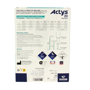 Actys 20 Mi-bas Pf Femme Noir T1c