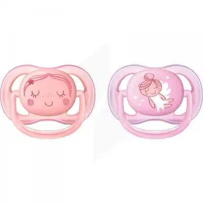 AVENT ULTRA AIR Sucette silicone 0-6mois poupée/fée B/2