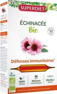 Superdiet Echinacée Bio Solution Buvable 20 Ampoules/15ml