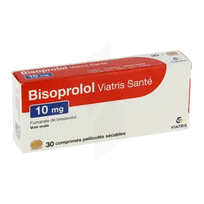 Bisoprolol Viatris Sante 10 Mg, Comprimé Pelliculé Sécable à Nice