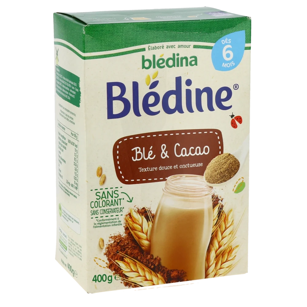 meSoigner - Blédina Blédine Céréales Instantanées Cacao 2ème âge B/400g