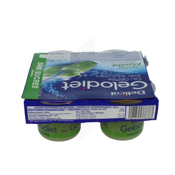 Gelodiet Eau Gélifiée édulcorée Menthe 4pots/120g