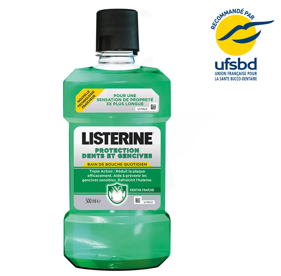 Listerine Bain de Bouche Protecteur Dents et les Gencives 500ml