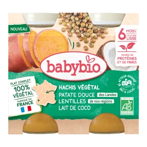 Babybio Alimentation Infantile Hachis Végétal 2pots/200g