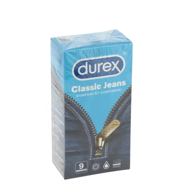 Durex Classic Jeans Préservatif Avec Réservoir B/9