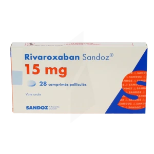 Rivaroxaban Sandoz 15 Mg Cpr Pell Plq Pvc/pvdc/alu/28