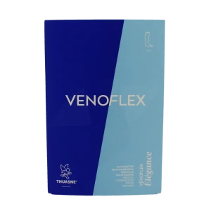 Venoflex Elegance 2 Chaussette Maille Côtelée Homme Noir Taille 4n-