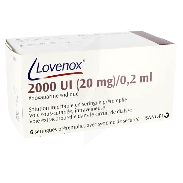 Lovenox 2 000 Ui (20 Mg)/0,2 Ml, Solution Injectable En Seringue Préremplie