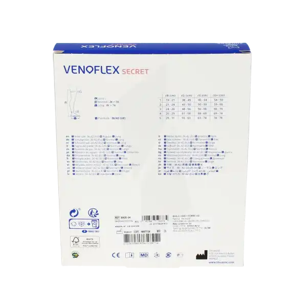 Thuasne Venoflex Secret 2 Bas Antiglisse Femme Noir T3n+