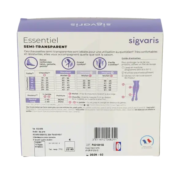 Sigvaris Essentiel Semi-transparent Chaussettes  Femme Classe 2 Dune X Large Normal