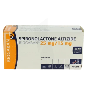 Spironolactone Altizide Biogaran 25 Mg/15 Mg, Comprimé Sécable