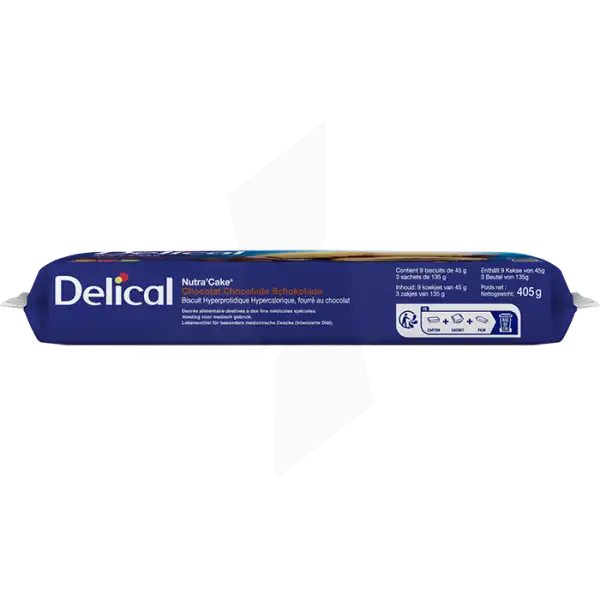Delical Nutra'cake Biscuit Chocolat 3sachets/135g