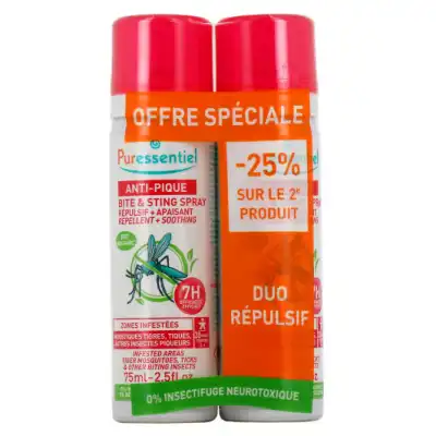 Puressentiel Anti-pique Spray 5 Huiles Essentielles Citriodiol 2fl/75ml -25% Sur Le 2ème à SEYNOD