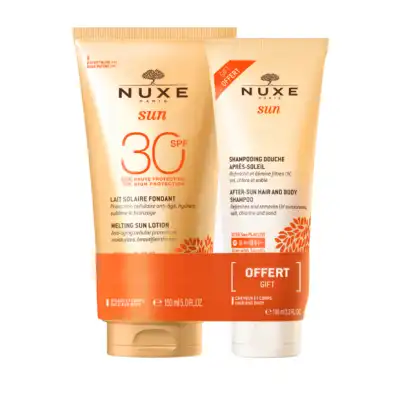 Nuxe Sun Lait Solaire Fondant Haute Protection Spf30 Visage Et Corps T/150ml+shampooing Douche Après-solaire à Paris