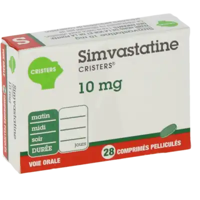 Simvastatine Cristers 10 Mg, Comprimé Pelliculé à Nice