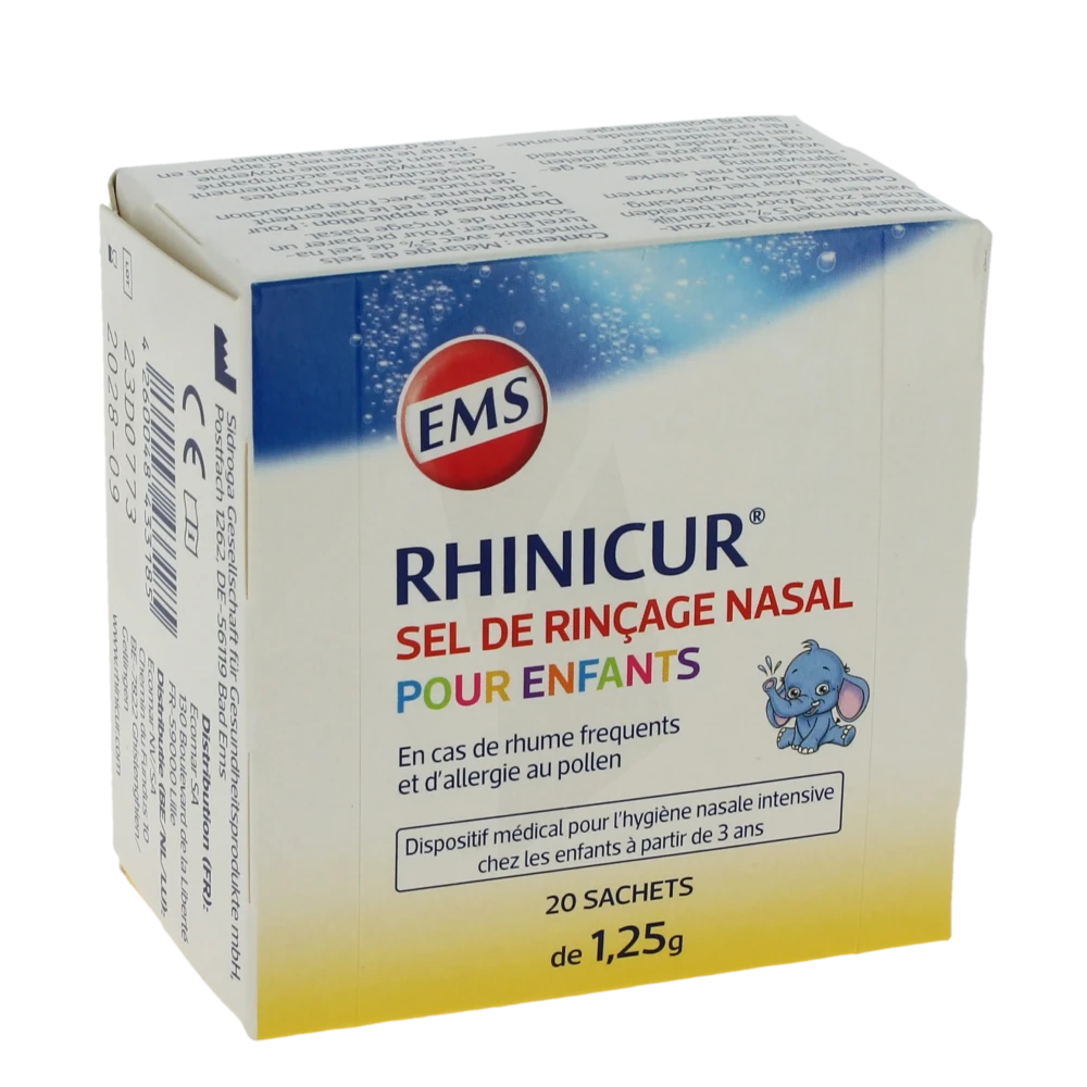 Rhinicur Prép Pour Solution Nasale Lavage Des Fosses Nasales Enfant 20 Sachets/1,25g