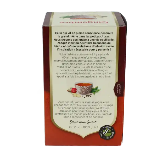 Yogi Tea Tisane Ayurvédique Gingembre Bio 17 Sachets/1,8g